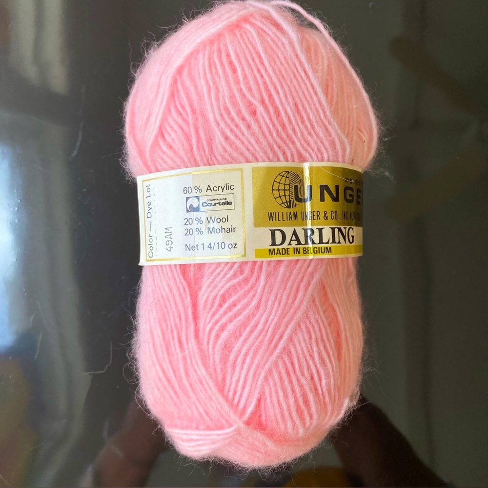 NWT Unger Yarn:  Wool Mohair Acrylic Blend, Pink Yarn